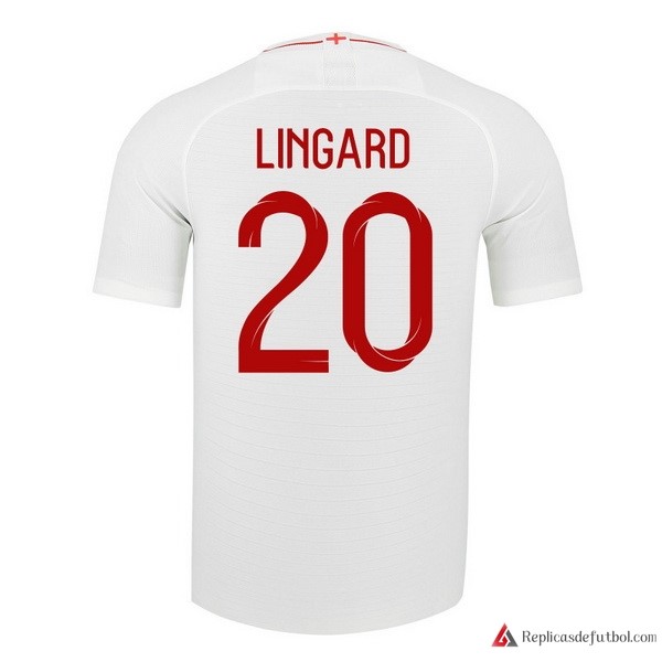 Camiseta Seleccion Inglaterra Primera equipación Lingard 2018 Blanco